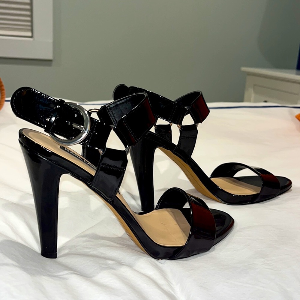 Karl Lagerfeld Paris Cieone Patent Leather Dress Sandals - Black